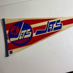 Vintage 80s NHL Winnipeg Jets Pennant